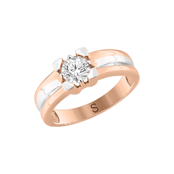 Damenring aus Rotgold 585° mit Zirkonia 