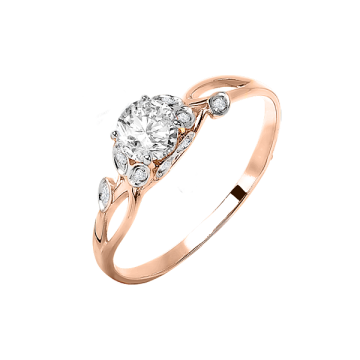 Damenring aus Rotgold 585° mit Zirkonia 