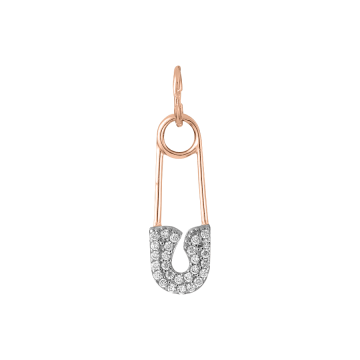 Pendant in red gold of 585 assay value with zirconia 