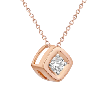 Pendants in red gold of 585 assay value with zirconia 