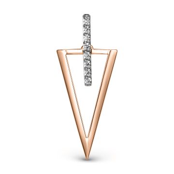Pendants in red gold of 585 assay value with zirconia 