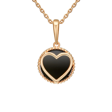 Pendant in 585 Rose Gold with Onyx 