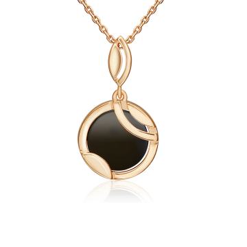 Pendant in 585 Rose Gold with Onyx 