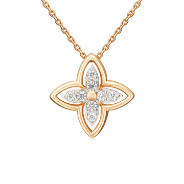 Pendants in red gold of 585 assay value with zirconia 