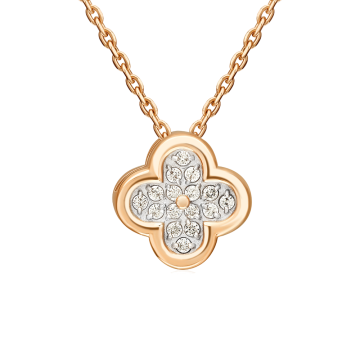 Pendants in red gold of 585 assay value with zirconia 