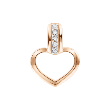 Pendants in red gold of 585 assay value with zirconia 