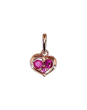 Pendants in red gold of 585 assay value with zirconia 
