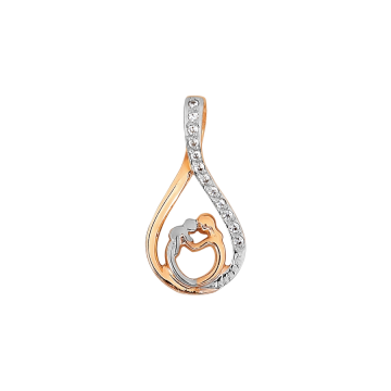 Pendants in red gold of 585 assay value with zirconia 