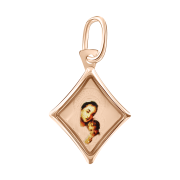 Icon pendant in red gold of 585 assay value 