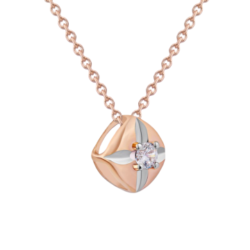 Pendants in red gold of 585 assay value with zirconia 