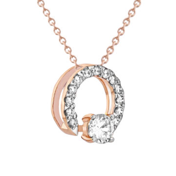 Slider Pendant in 585 Red Gold with Cubic Zirconia 