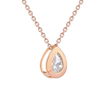 Pendants in red gold of 585 assay value with zirconia 