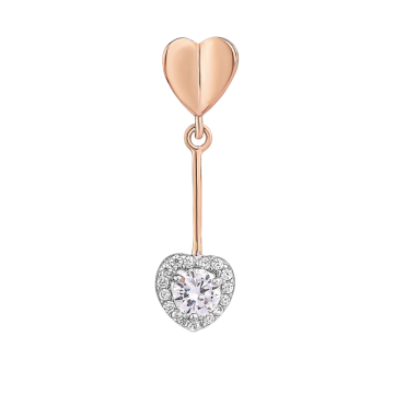 Pendants in red and white gold of 585 assay value with zirconia 