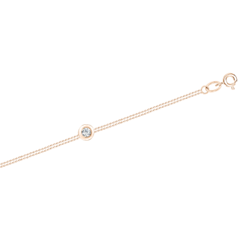 Bracelet in red gold of 585 assay value with zirconia 