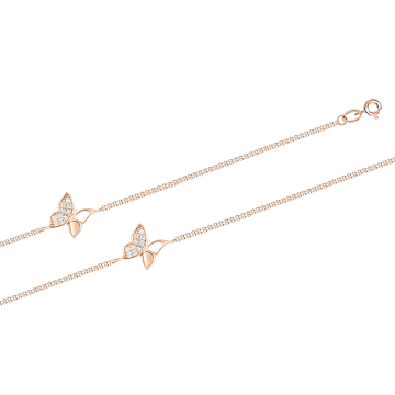 Bracelet in red gold of 585 assay value with zirconia 