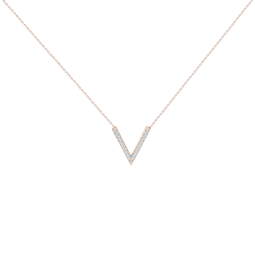 Chain with pendant in red gold of 585 assay value with zirconia 