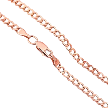 Goldkette mit Panzer (Curb) Gliedern, Rotgold 585 50 cm 4.6 gr.