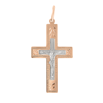 Cross from red gold of 585 assay value 