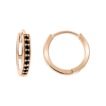 Earrings in red gold with cubic zirconia 