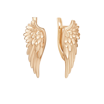 Earrings in red gold of 585 assay value 