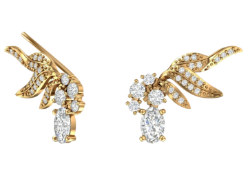 Earrings in red gold with cubic zirconia 