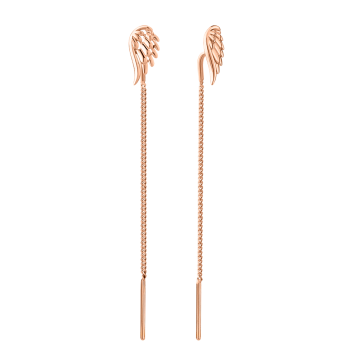 Earrings in red gold with cubic zirconia 