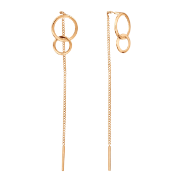 Earrings in red gold of 585 assay value 