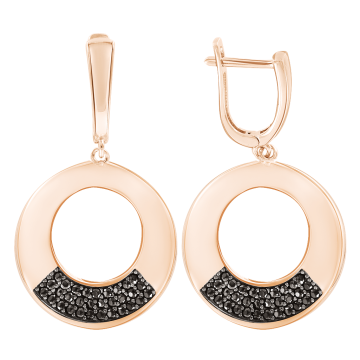 Earrings in red gold with cubic zirconia 