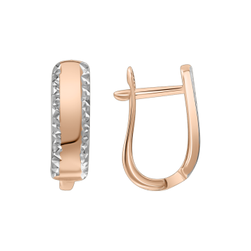Earrings in red and white gold of 585 assay value 
