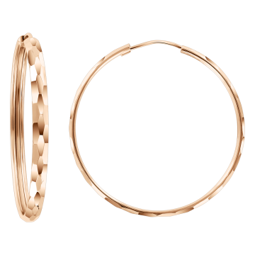 Earrings in red gold of 585 assay value 19 mm ca. 1,40g