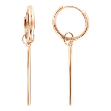 Earrings in red gold of 585 assay value 