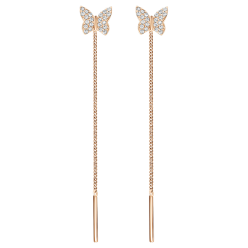 Earrings in red gold with cubic zirconia 