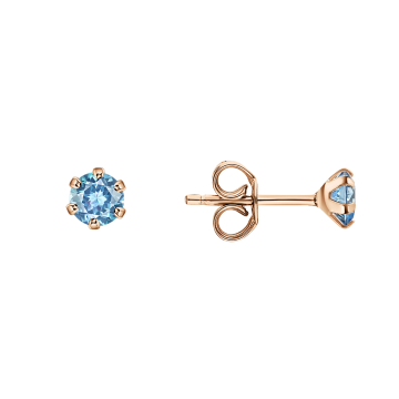 Earrings in Red gold 585 - Zirconia 