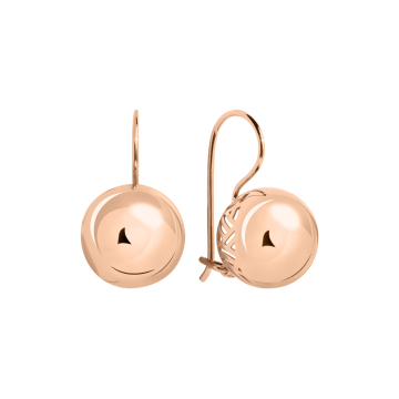 Earrings in red gold of 585 assay value 