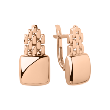 Earrings in red gold of 585 assay value 