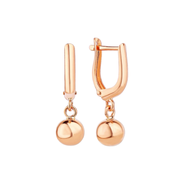 585 Rose Gold Earrings with Mirror Polish 