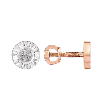 Серьги из красного золота 585 пробы с бриллиантами 