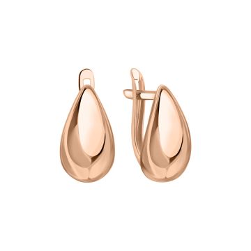 Earrings in red gold of 585 assay value 