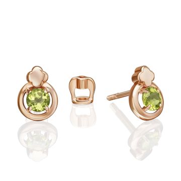 Ohrstecker aus Rotgold 585° mit Chrisolit 