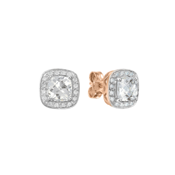Серьги из красного золота 585 пробы с фианитами 