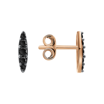 Earrings in Red gold 585 - Zirconia 