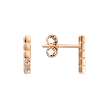 Earrings in Red gold 585 - Zirconia 