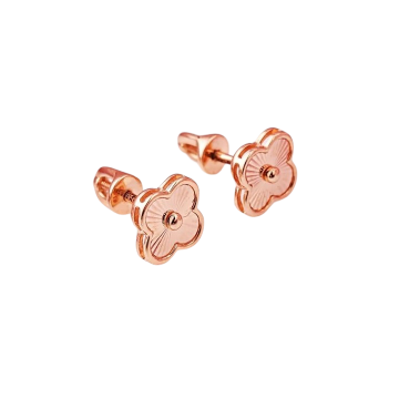 Infant earrings in red gold of 585 assay value 