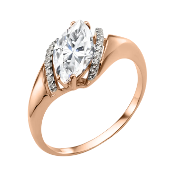 Damenring aus Rotgold 585° mit Zirkonia 