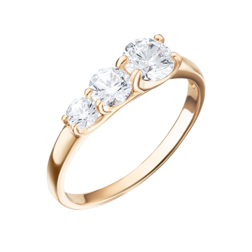 Damenring aus Rotgold 585° mit Zirkonia 