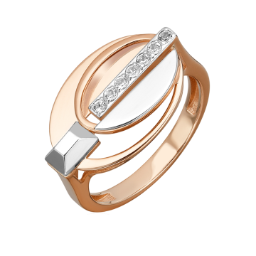 Lady´s ring in red gold of 585 assay value with topaz 