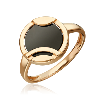 Кольцо женское из красного золота с Onyx 