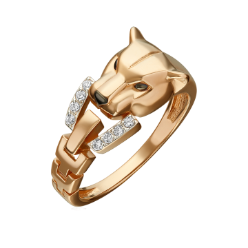 Damenring aus Rotgold 585° mit Zirkonia 
