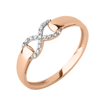 Damenring aus Rotgold 585° mit Zirkonia 