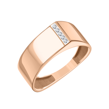 Damenring aus Rotgold 585° mit Zirkonia 